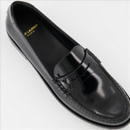 Loafers Leather moccasins Saint Laurent Black Man