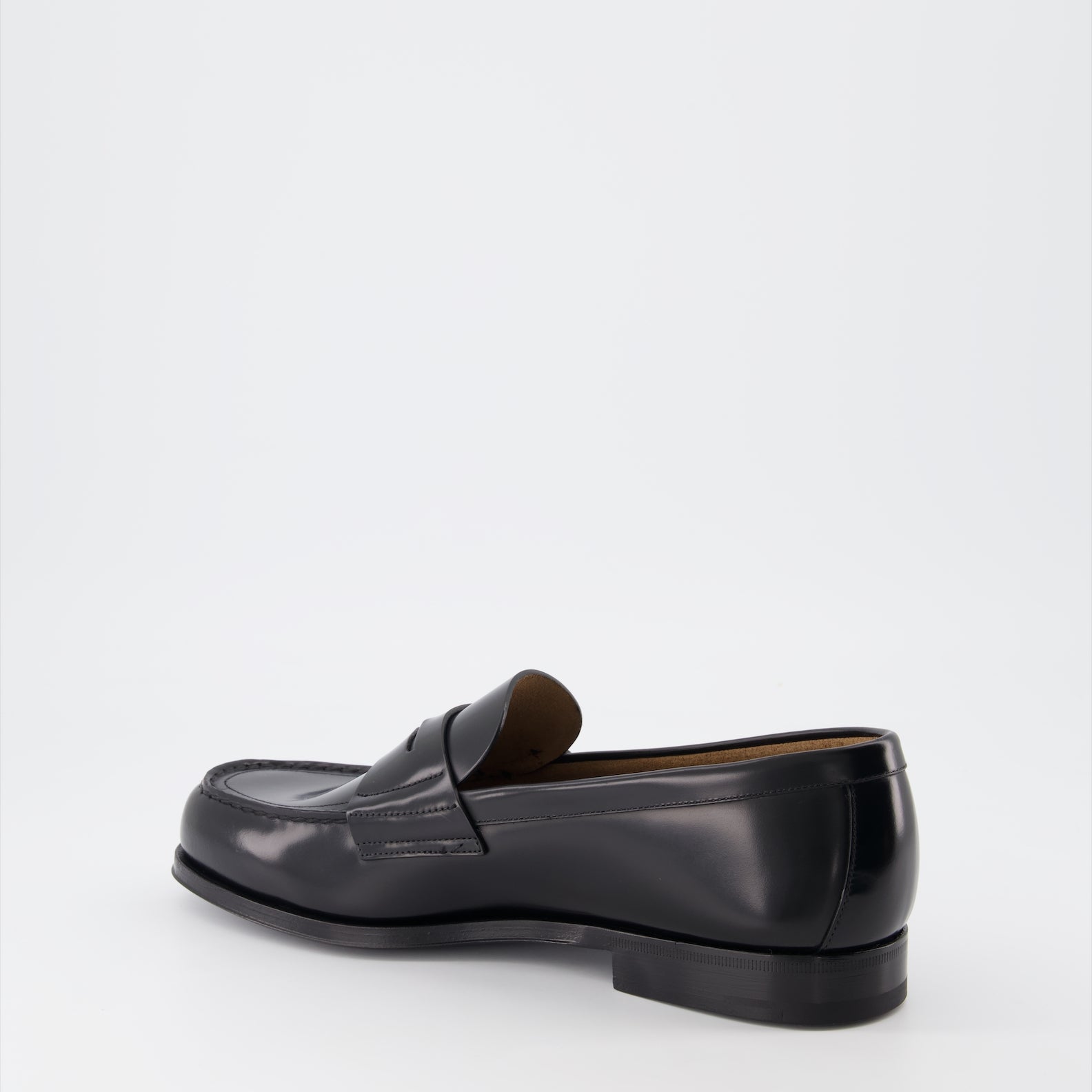 Loafers Leather moccasins Prada Black Man