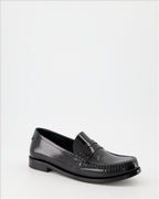 Loafers Leather moccasins Saint Laurent Black Man