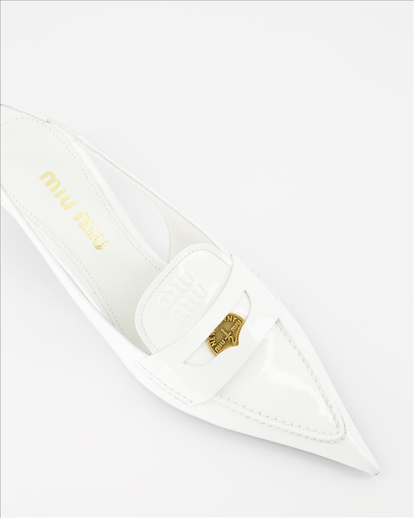 Handtaschen und schultertaschen Mocassins Penny à talon Miu Miu Weiß Femme