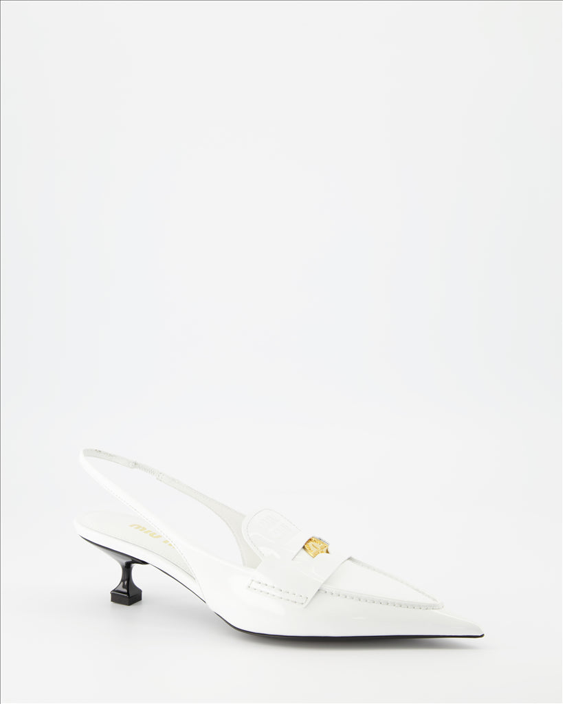 Handtaschen und schultertaschen Mocassins Penny à talon Miu Miu Weiß Femme