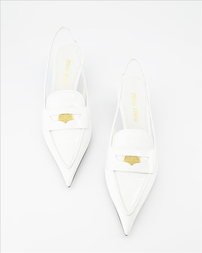 Handtaschen und schultertaschen Mocassins Penny à talon Miu Miu Weiß Femme