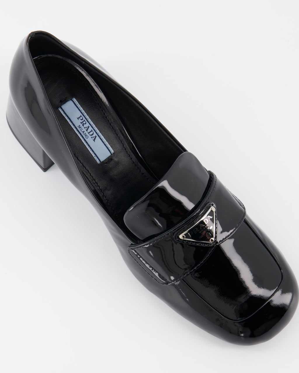 Loafer Mocassins vernis Prada Schwarz Femme