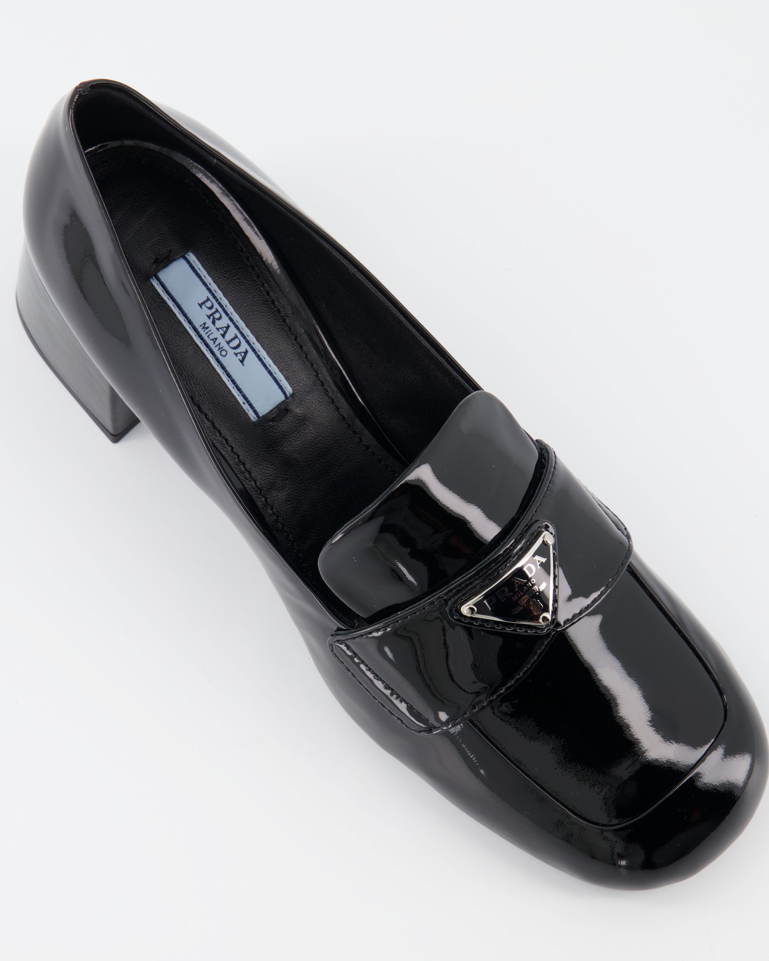 Loafer Mocassins vernis Prada Schwarz Femme