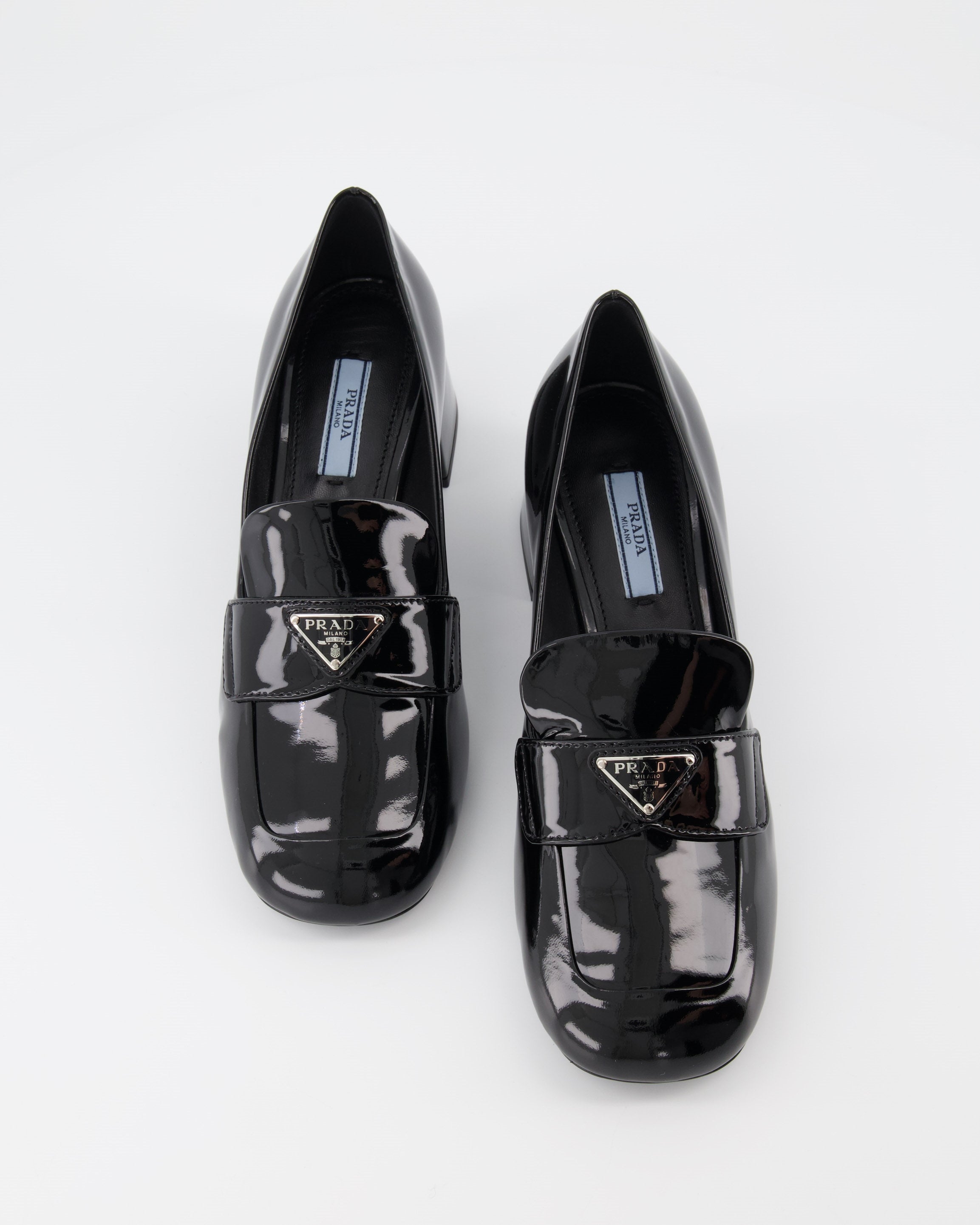 Loafer Mocassins vernis Prada Schwarz Femme