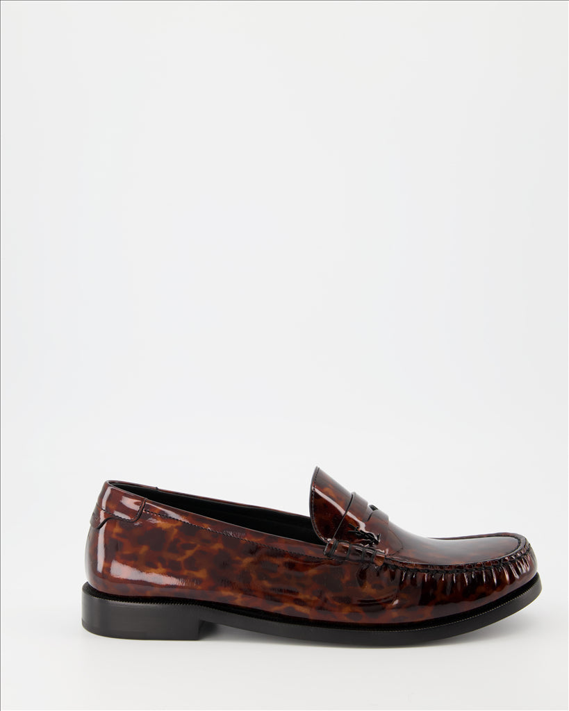 Tortoiseshell print loafers