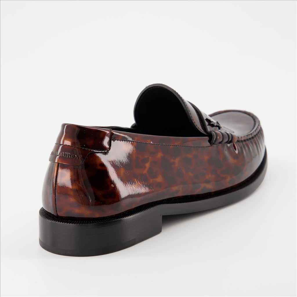 Loafers Tortoiseshell print loafers Saint Laurent Brown Man