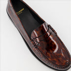 Loafers Tortoiseshell print loafers Saint Laurent Brown Man