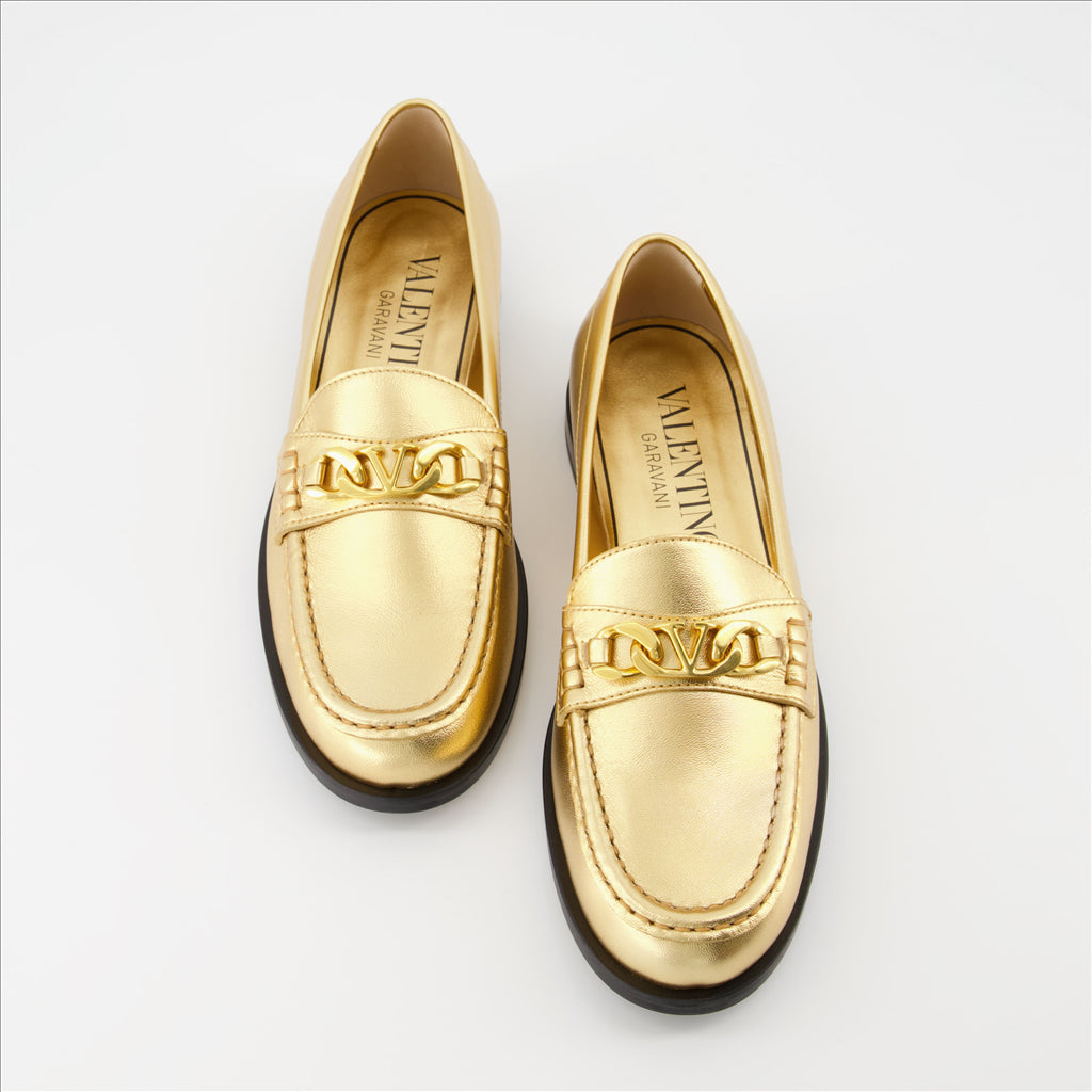 Loafer Mocassins VLogo Chain Valentino Garavani Gold Femme