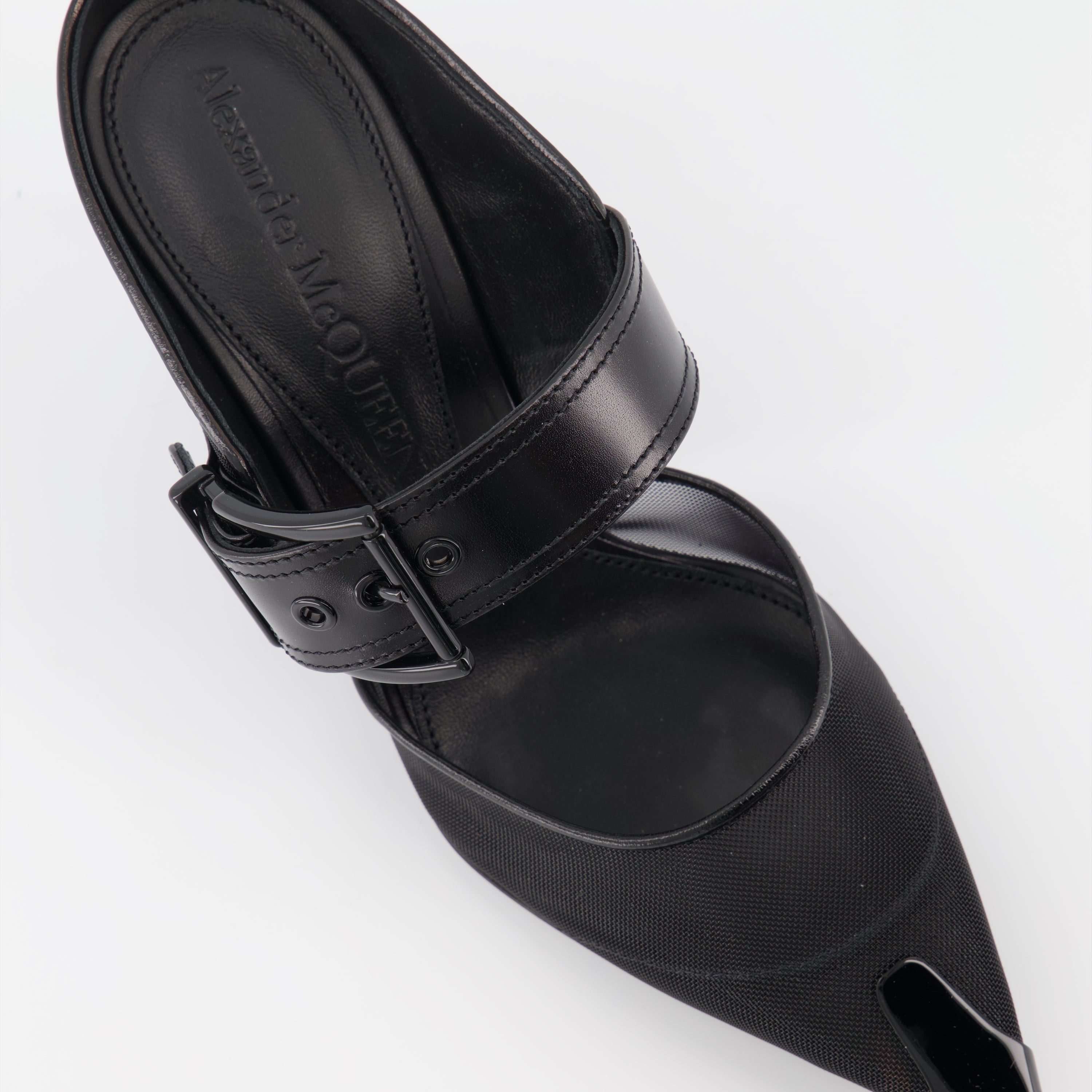 Mules à boucle Punk à bride noirs