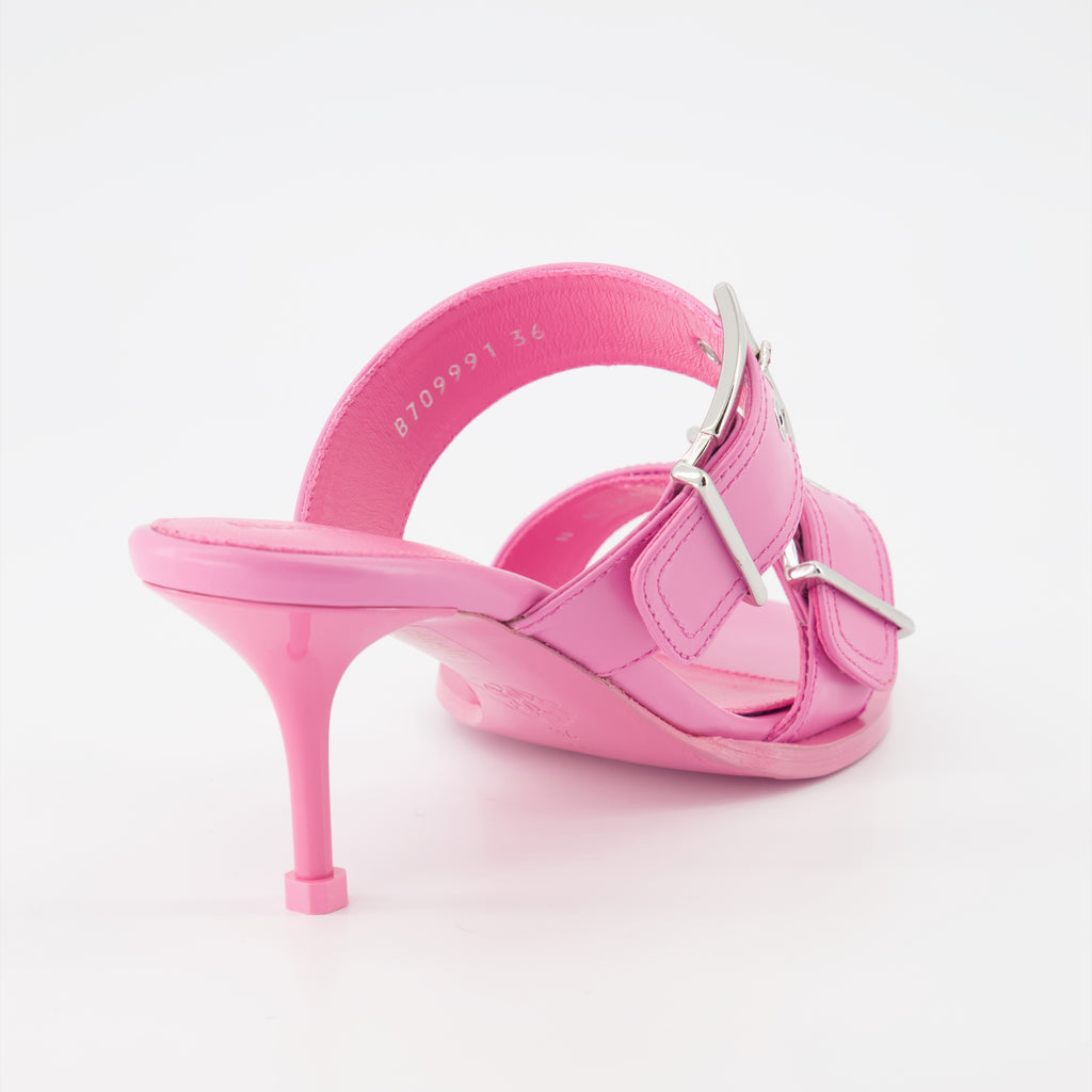 Mules à double brides rose