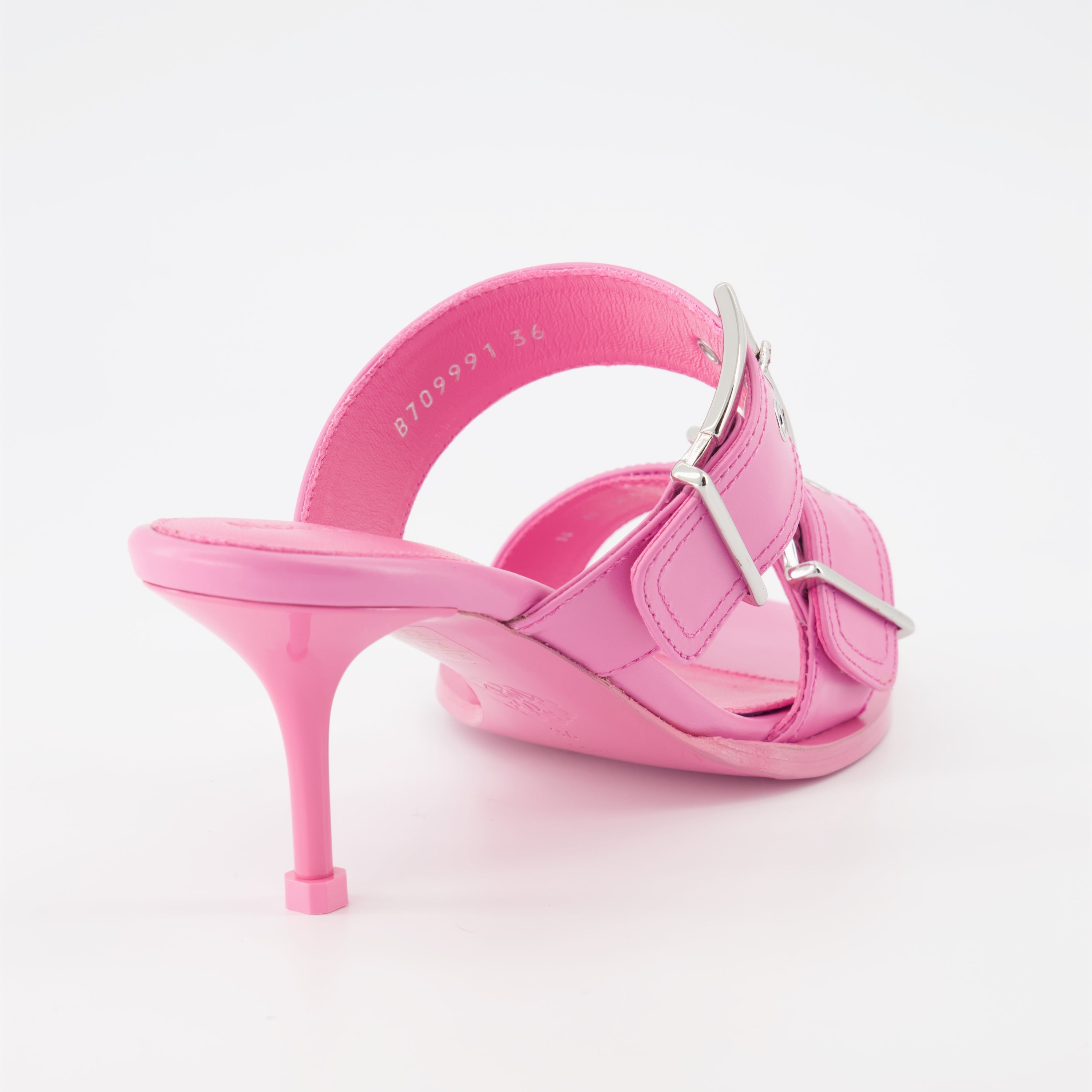 Mules à double brides rose