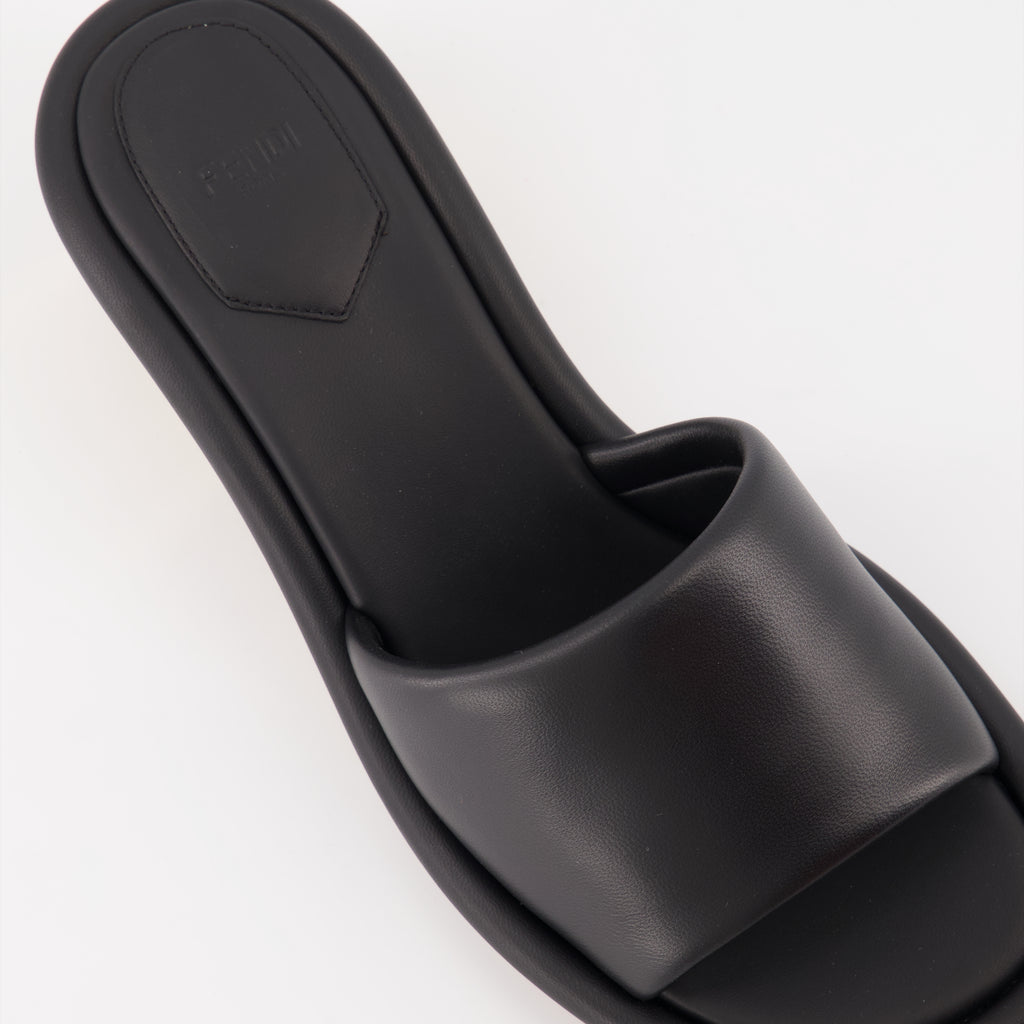 Mules Baguette en cuir noir