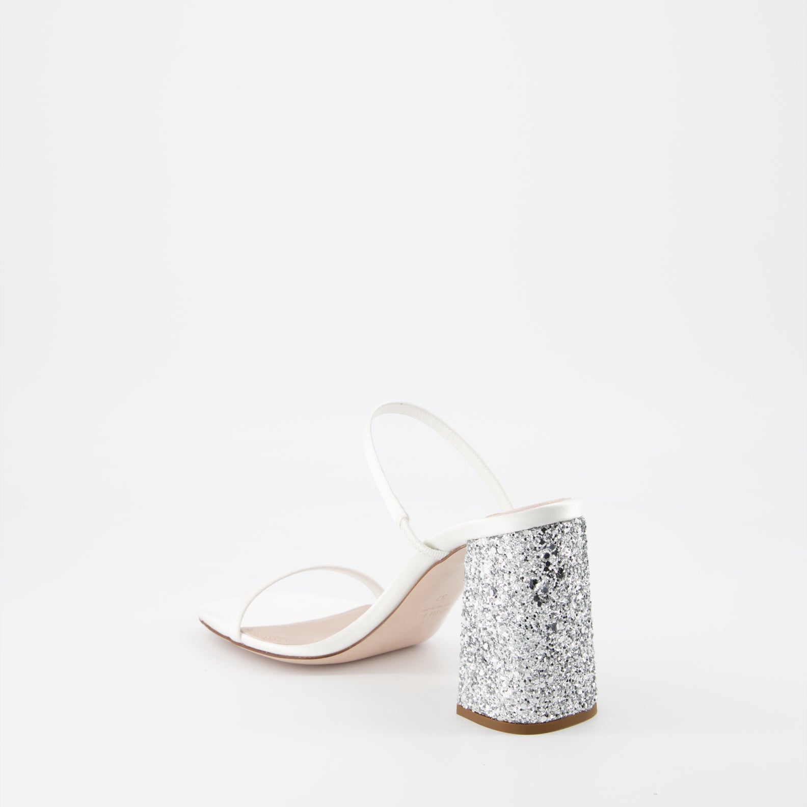 Chaussures ouvertes Mules à paillettes Miu Miu Blanc Femme
