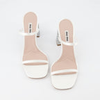 Chaussures ouvertes Mules à paillettes Miu Miu Blanc Femme