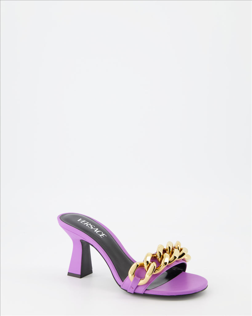 Open shoes Chain Mules Versace Purple Women