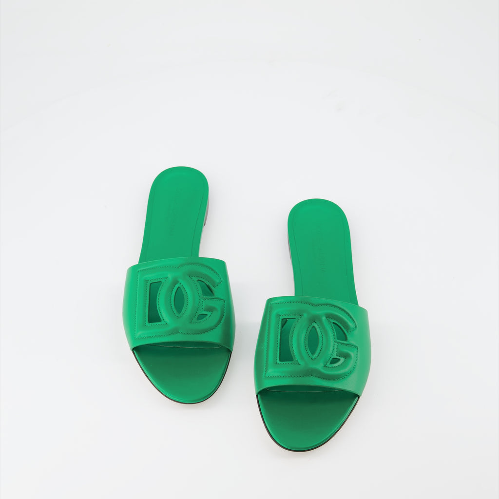 Open shoes DG Mules Dolce & Gabbana Green Women