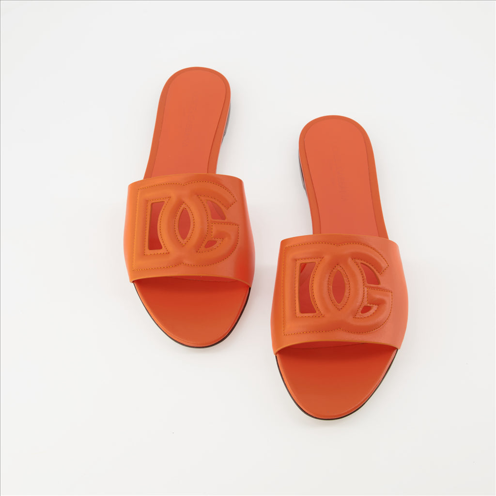 Chaussures ouvertes Mules DG Dolce & Gabbana Orange Femme