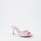 Open shoes Leather mules Prada Pink Women