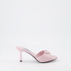Open shoes Leather mules Prada Pink Women