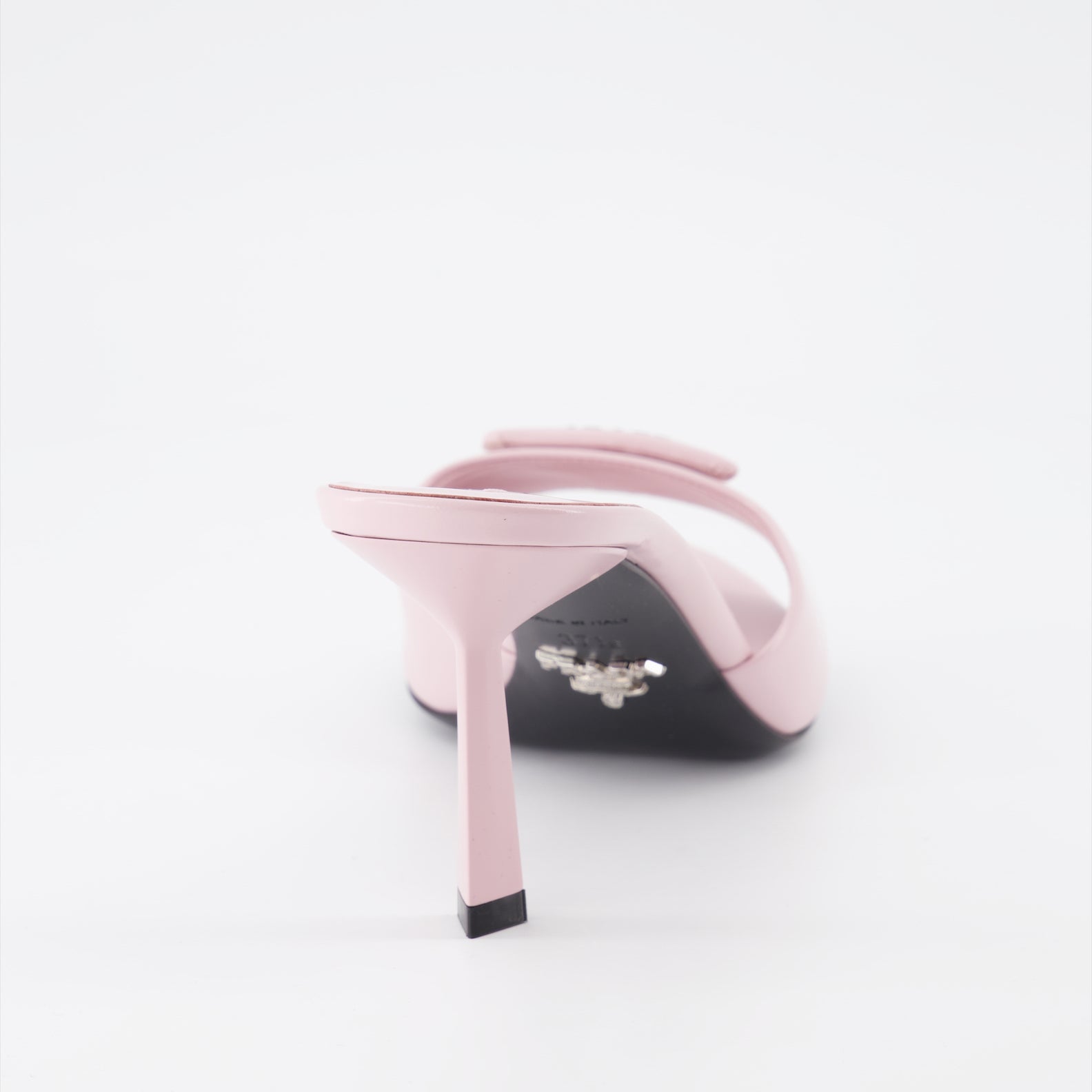 Open shoes Leather mules Prada Pink Women