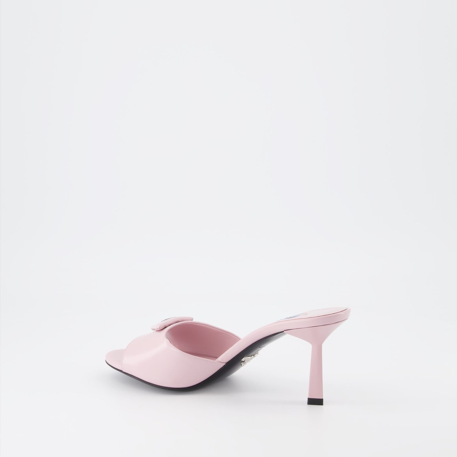 Open shoes Leather mules Prada Pink Women