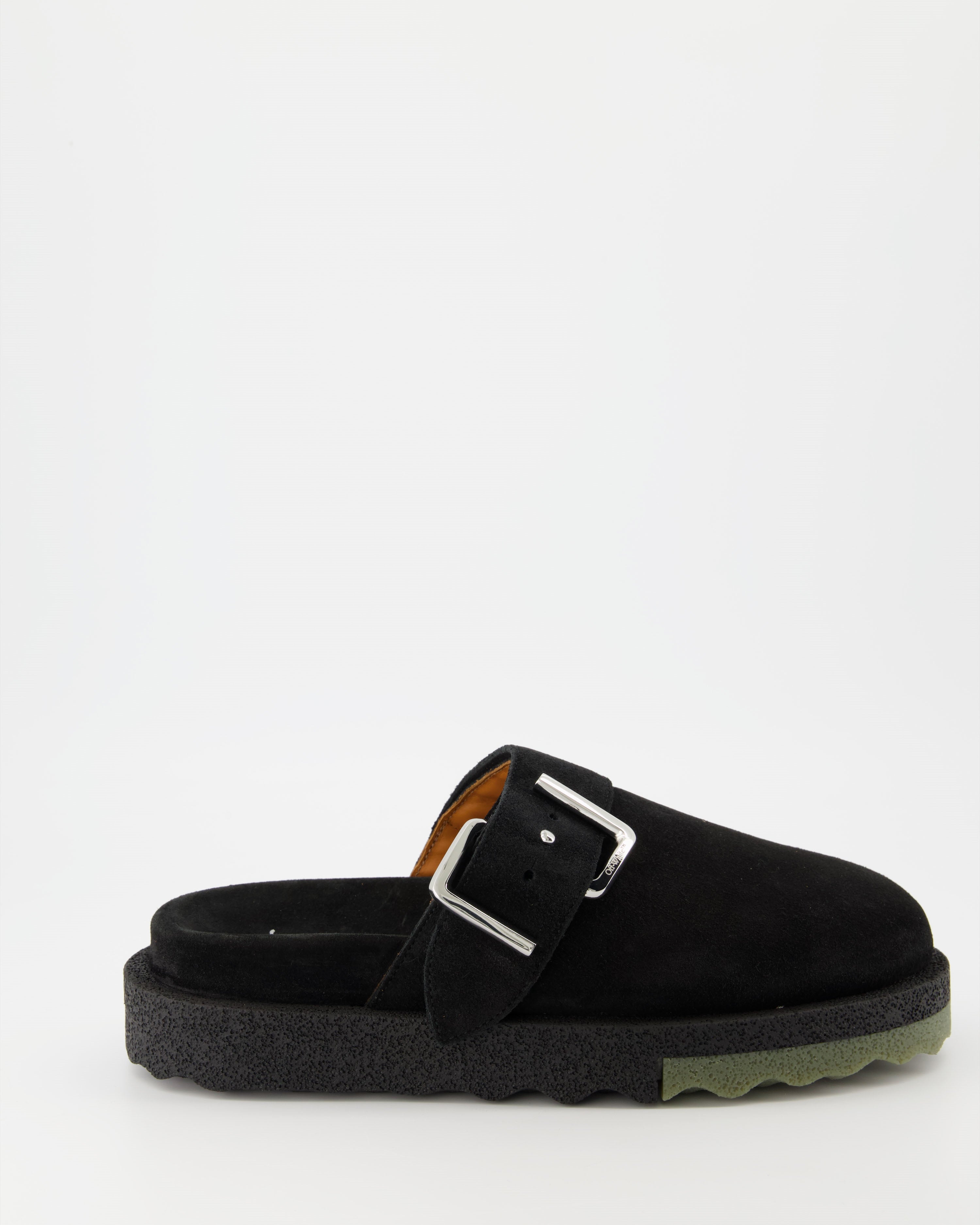 Offene schuhe Mules en daim Off-White Schwarz Homme