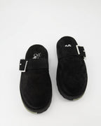 Offene schuhe Mules en daim Off-White Schwarz Homme