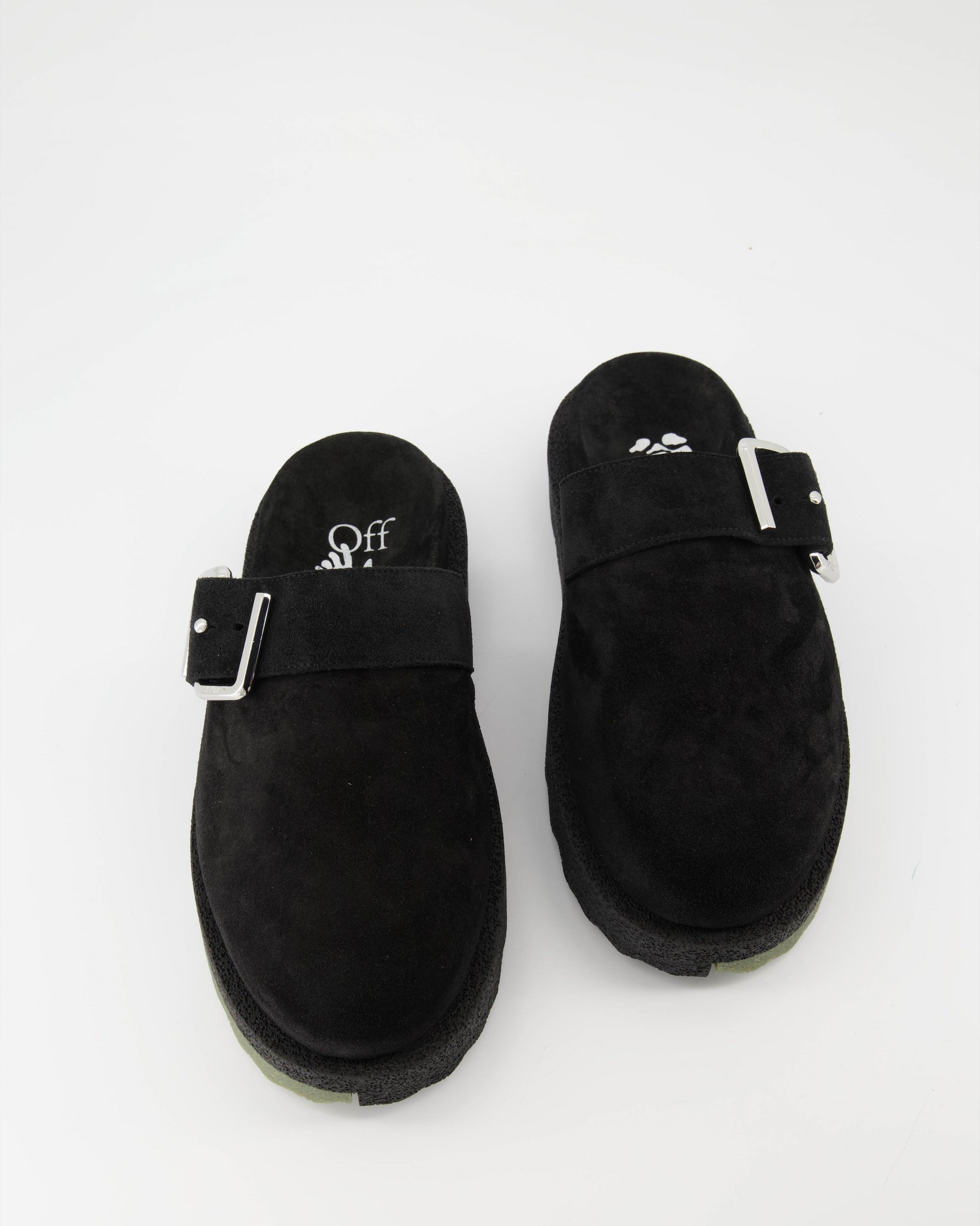 Chaussures ouvertes Mules en daim Off-White Noir Homme