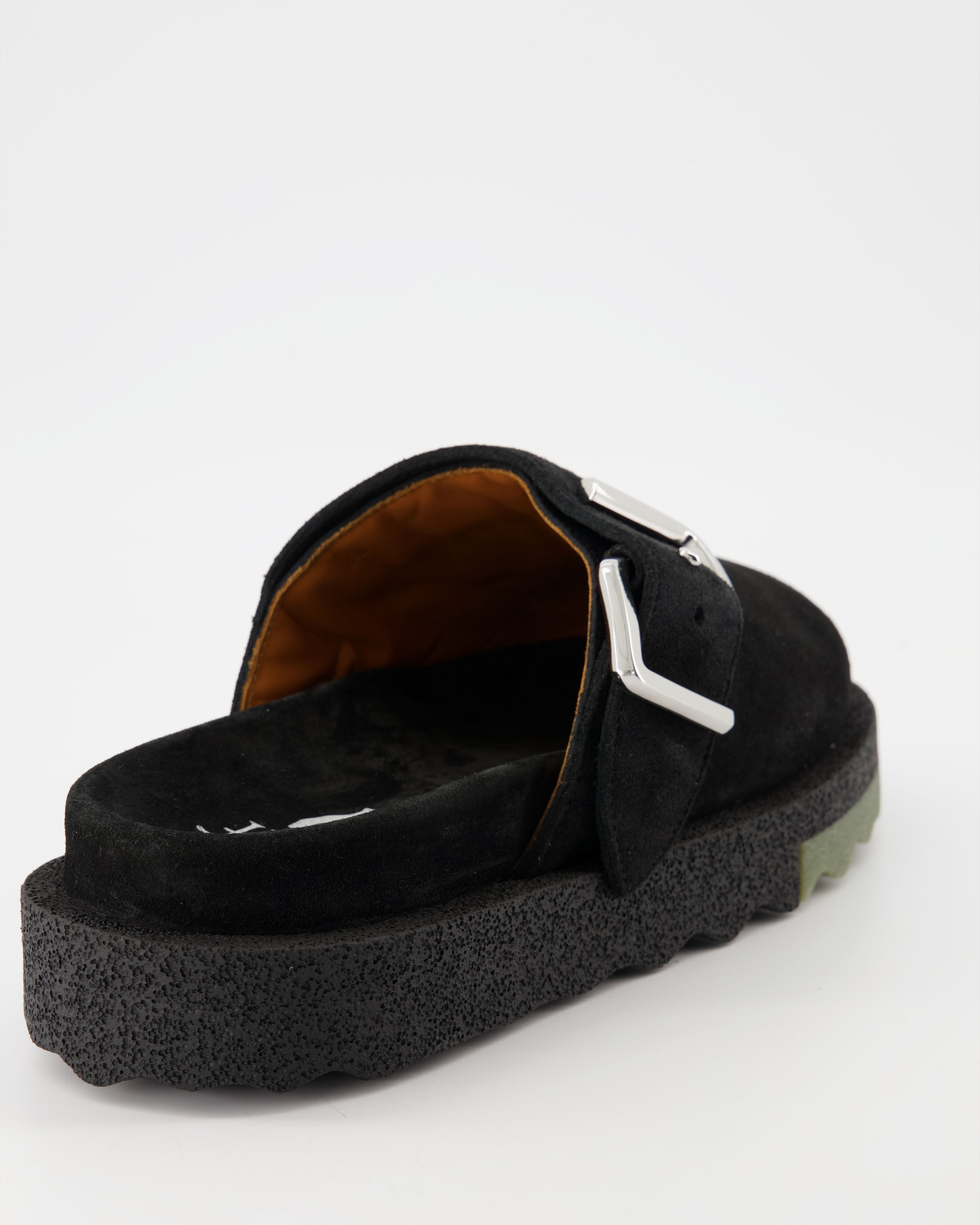 Offene schuhe Mules en daim Off-White Schwarz Homme