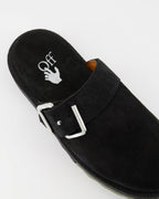 Offene schuhe Mules en daim Off-White Schwarz Homme