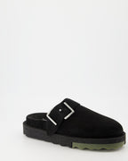 Offene schuhe Mules en daim Off-White Schwarz Homme