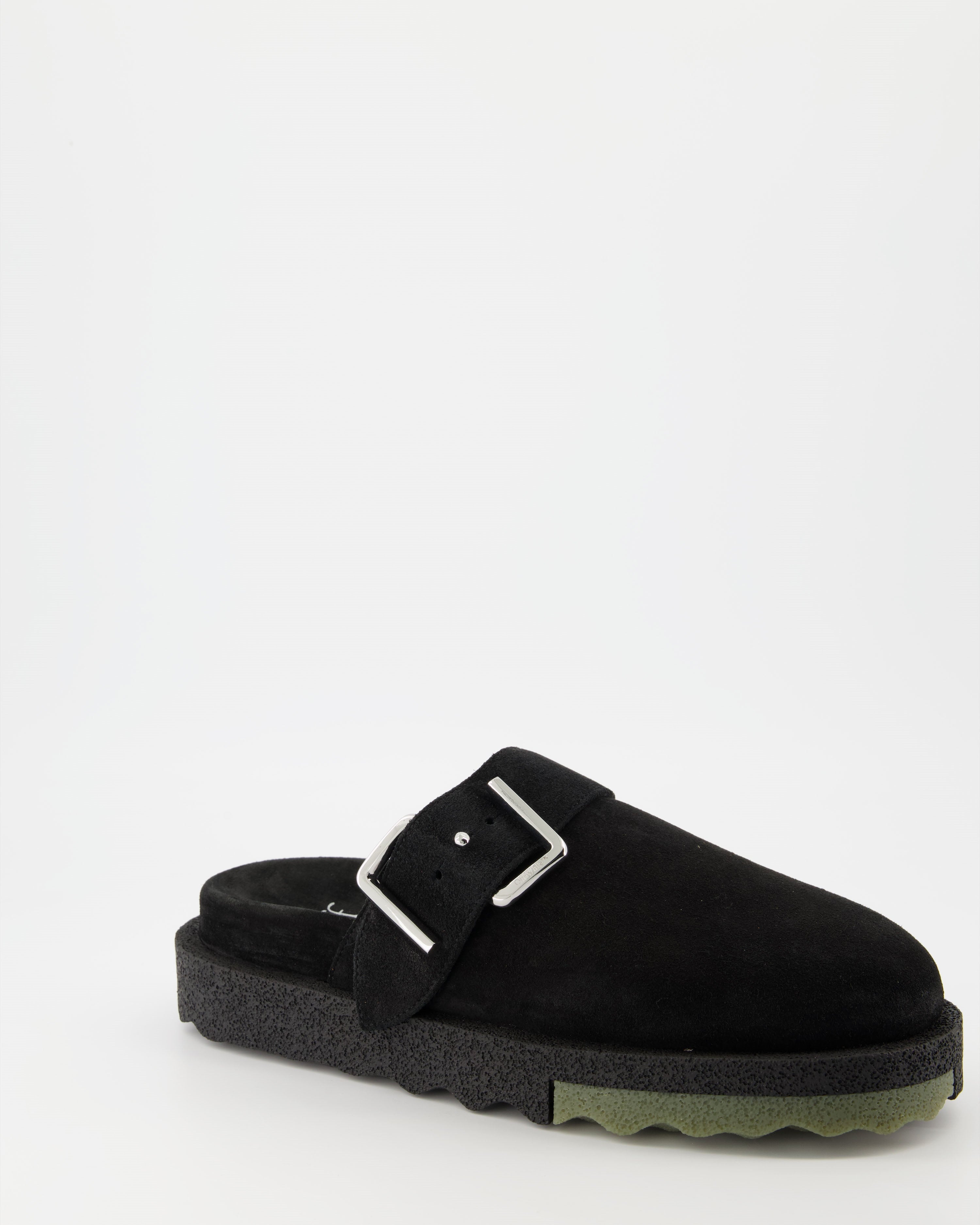 Offene schuhe Mules en daim Off-White Schwarz Homme