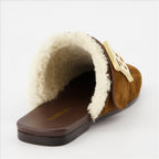 Offene schuhe Mules en daim Burberry Braun Femme