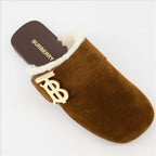 Offene schuhe Mules en daim Burberry Braun Femme