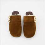 Offene schuhe Mules en daim Burberry Braun Femme