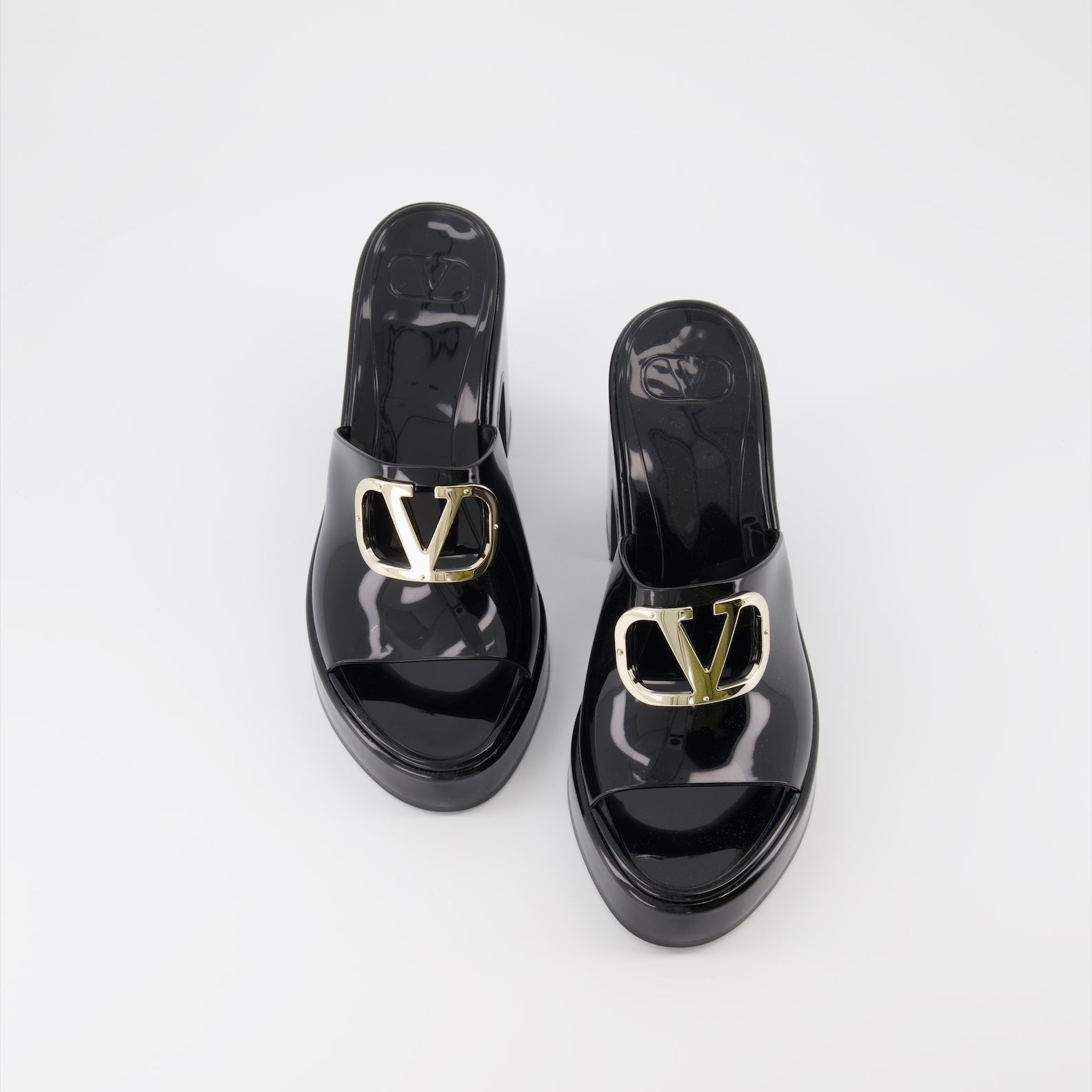 Zapatos abiertos Mules VLogo Valentino Garavani Negro Femme