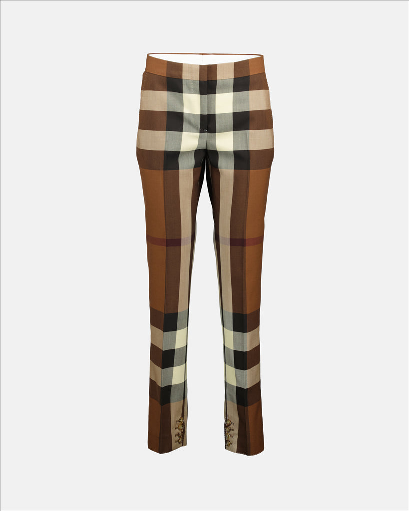 Hosen Pantalon à carreaux Burberry Braun Femme