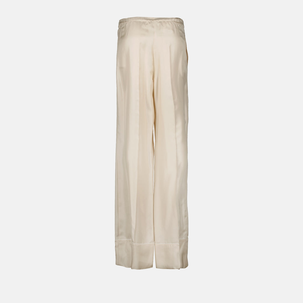 Pantalons Pantalon en soie Prada Beige Femme