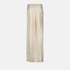 Pantalons Pantalon en soie Prada Beige Femme