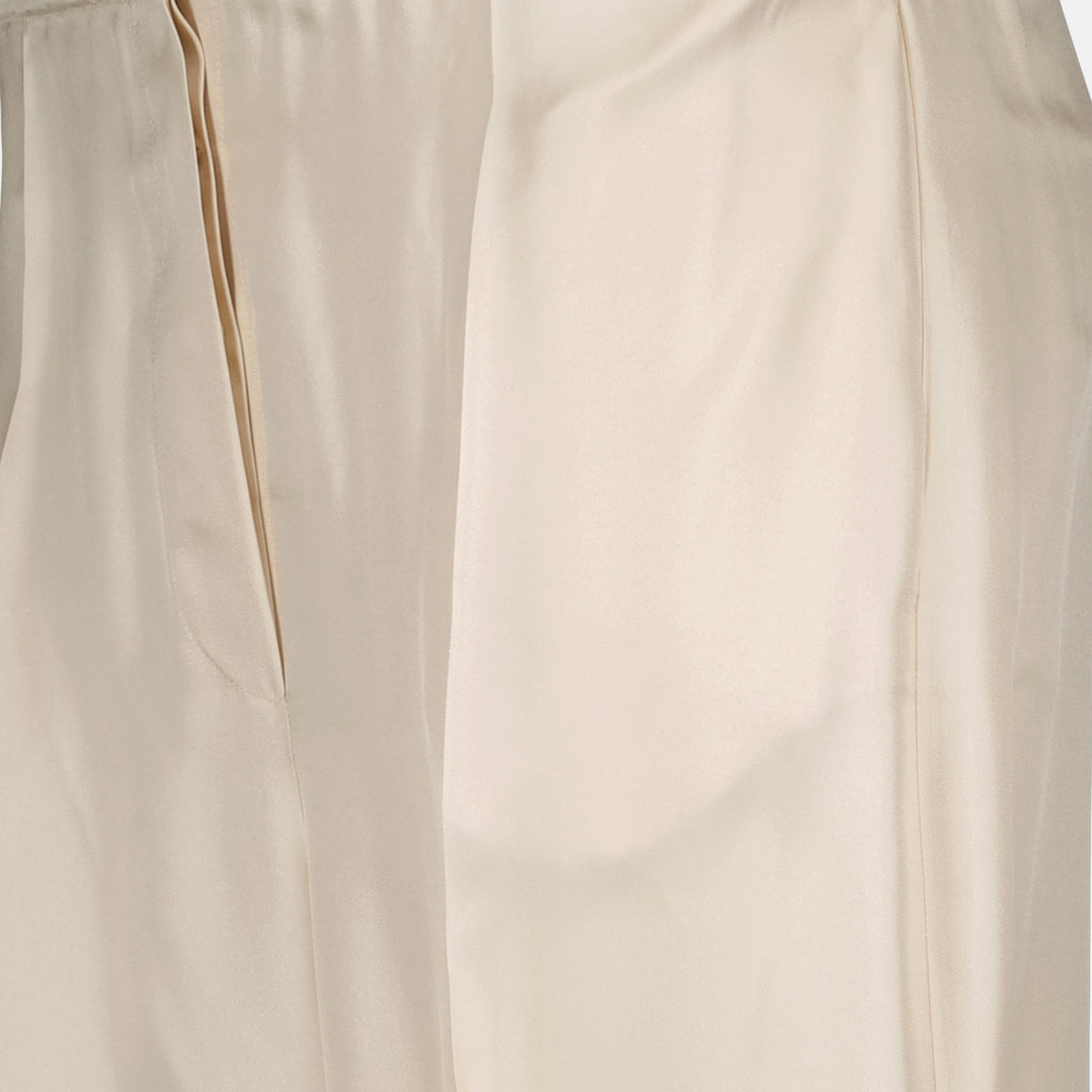 Pantalons Pantalon en soie Prada Beige Femme