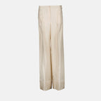 Pantalons Pantalon en soie Prada Beige Femme