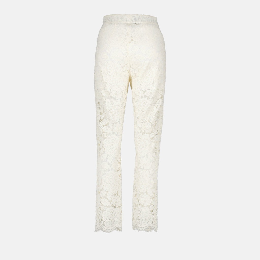 Pantalon blanc en dentelle