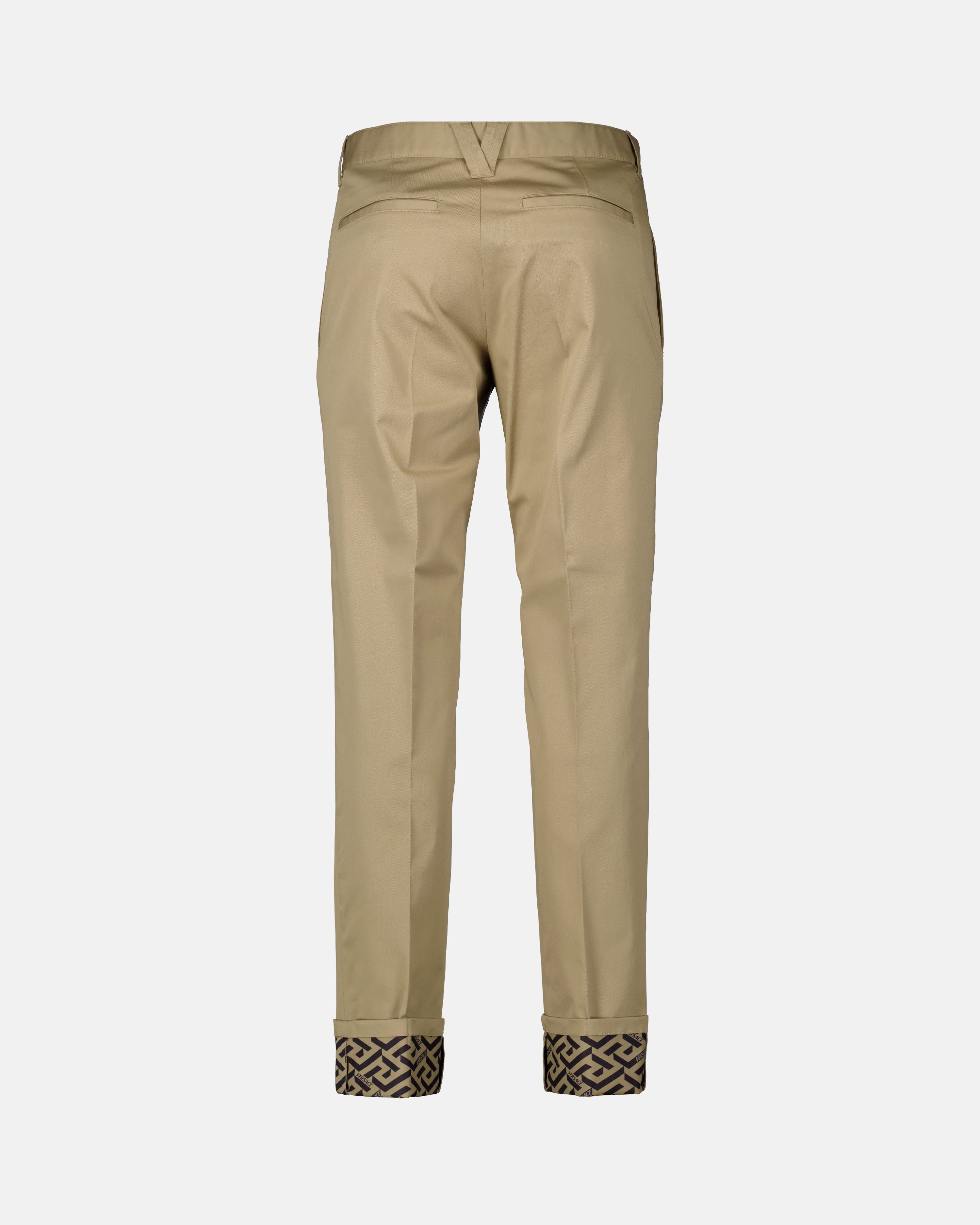 Pantalons Pantalon chino Greca Versace Beige Homme