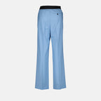Pantalons Pantalon droit en laine MSGM Bleu Femme