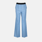 Pantalons Pantalon droit en laine MSGM Bleu Femme