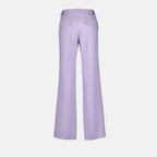 Pants Straight-leg pants in textured wool Victoria Beckham Purple Women