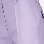 Pants Straight-leg pants in textured wool Victoria Beckham Purple Women