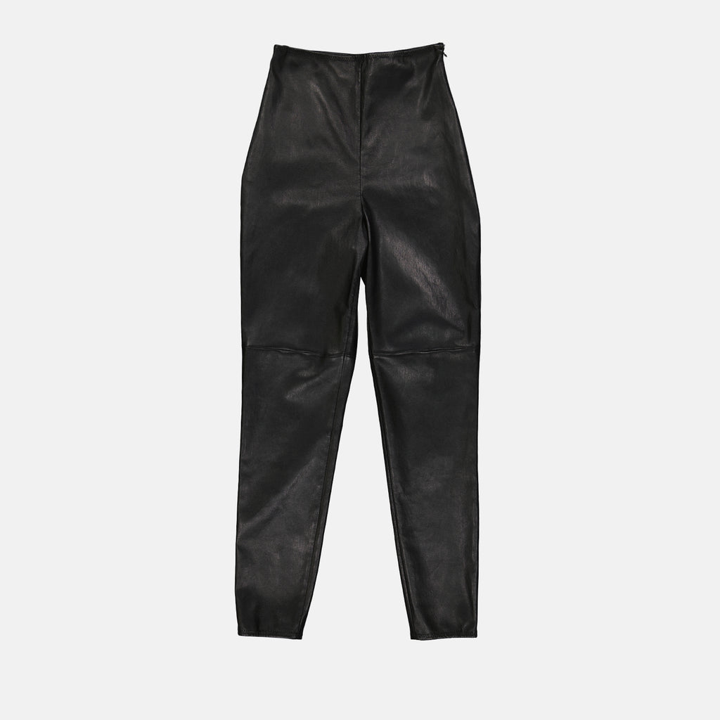 Hosen Pantalon en cuir Prada Schwarz Femme