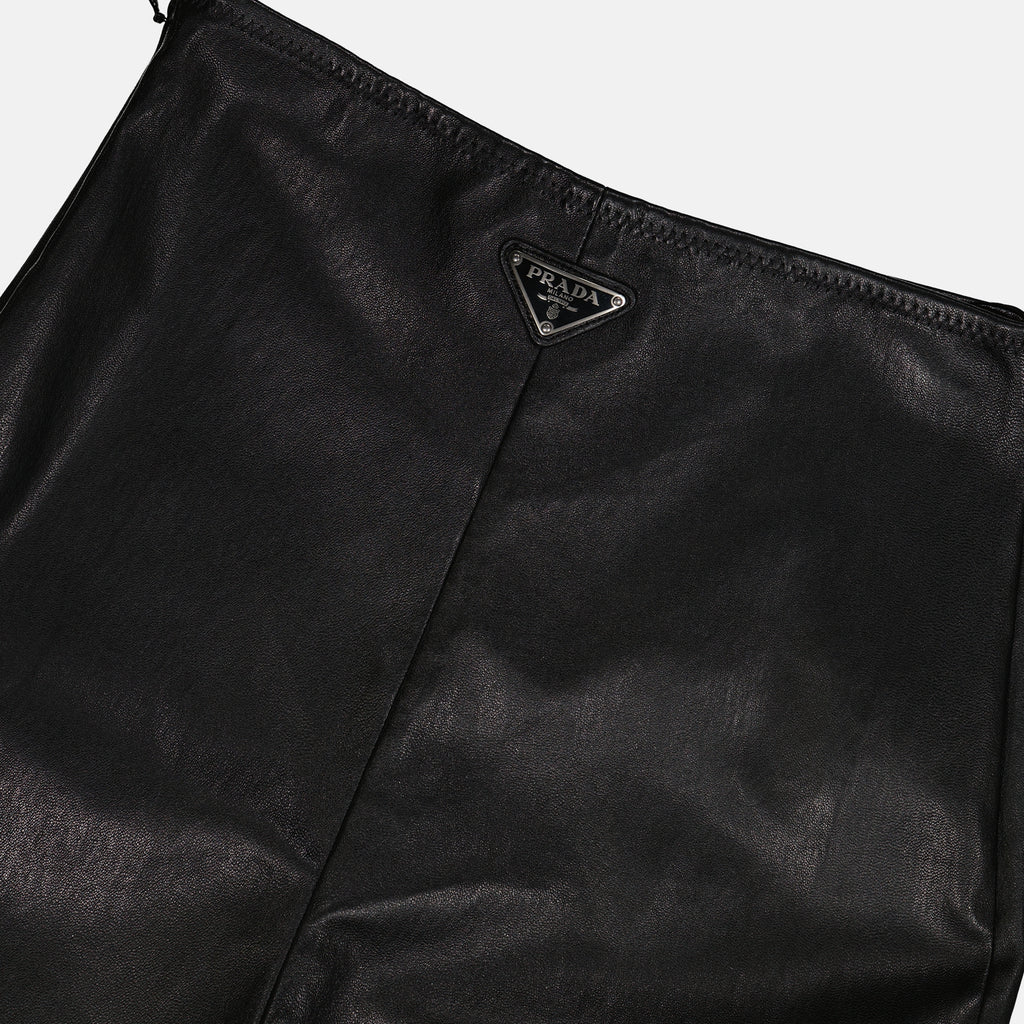 Hosen Pantalon en cuir Prada Schwarz Femme